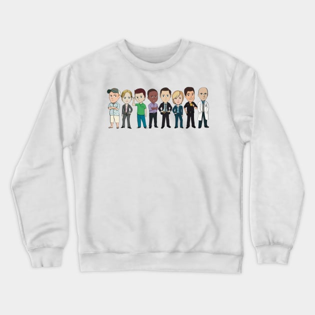 Complete Team Psych Chibi characters Crewneck Sweatshirt by CraftyNinja